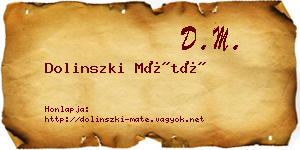 Dolinszki Máté névjegykártya