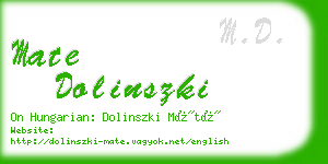 mate dolinszki business card